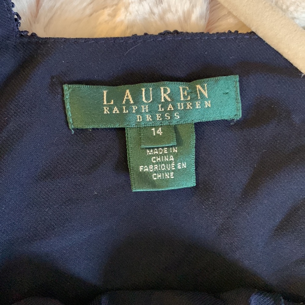 Ralph Lauren navy sleeveless sequined & lace party dress !!! - Picture 3 of 9